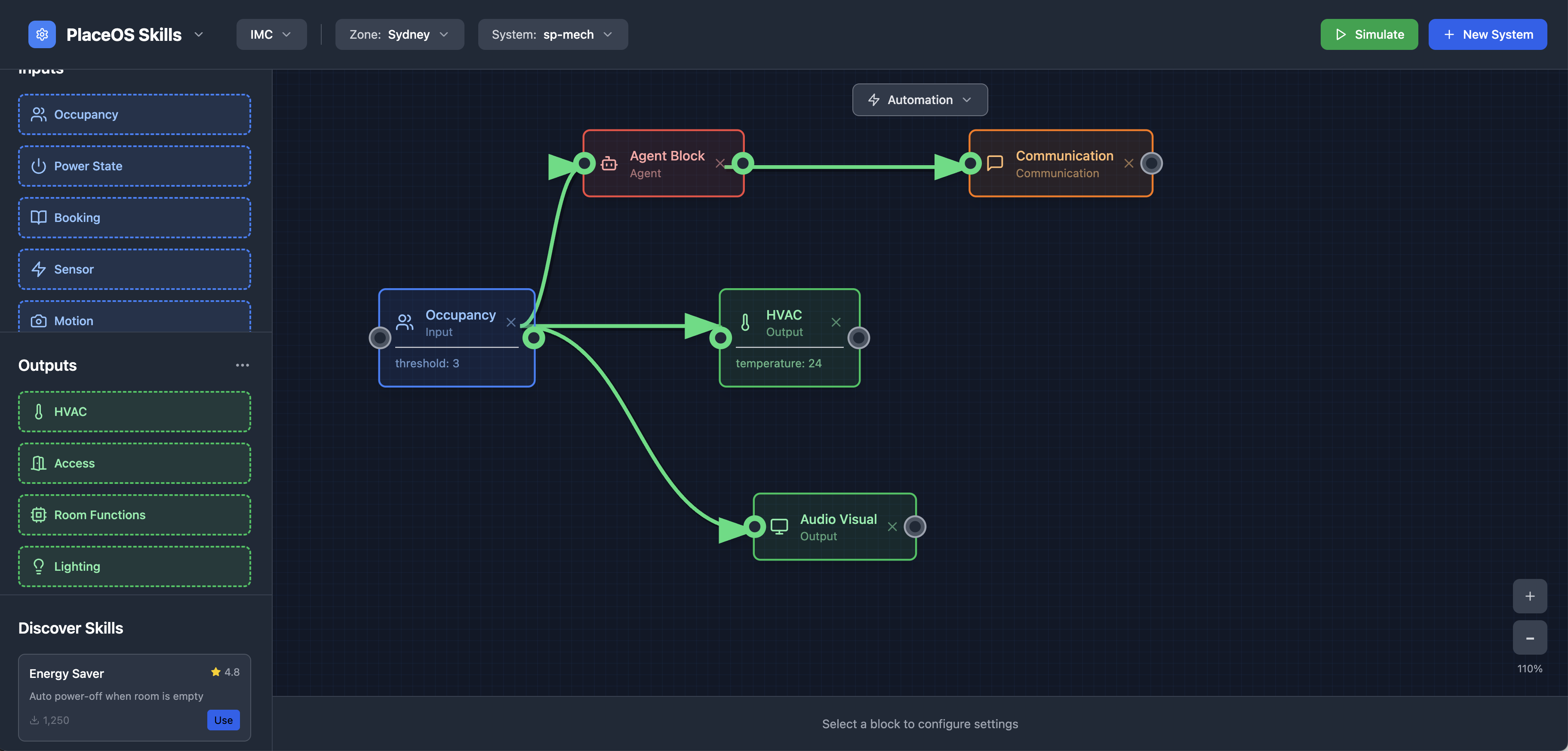 PlaceOS workflow builder